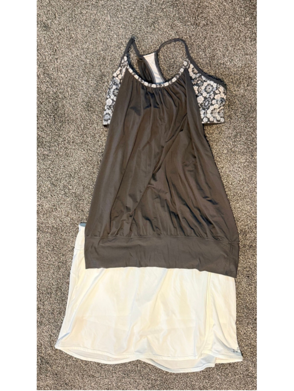Grey shirt + White Skirt Set